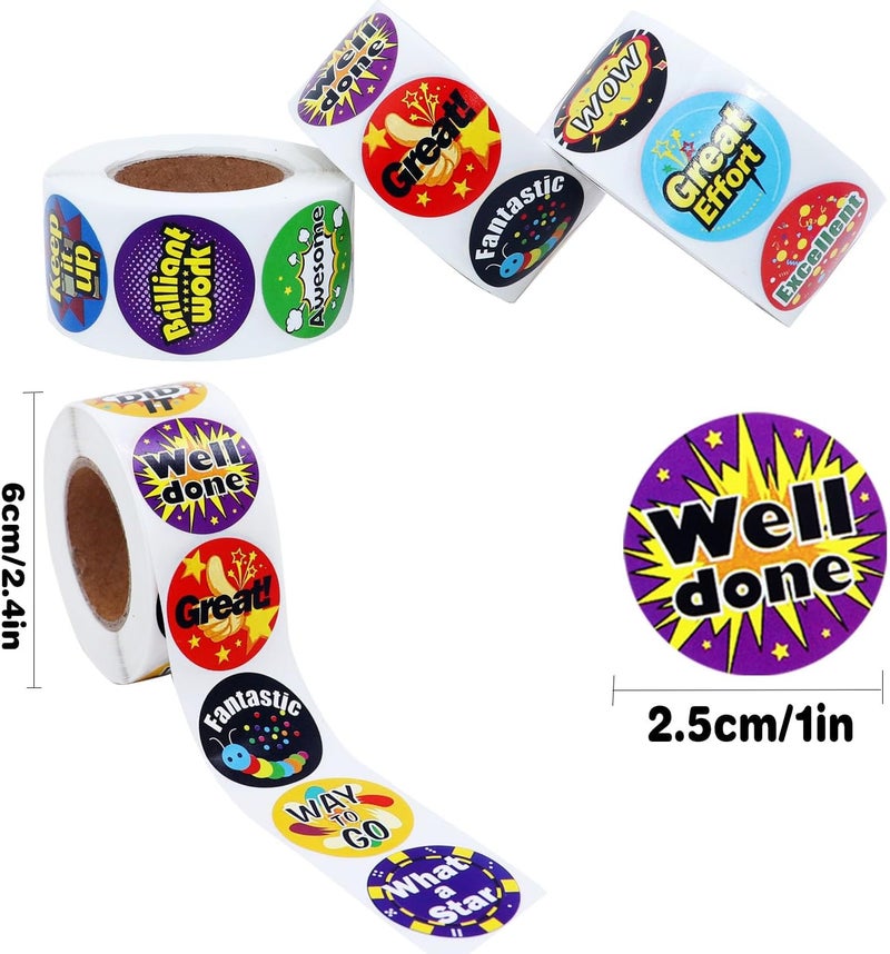 HOXBUR 1500Pcs Stickers for Kids Classroom, 24 Design Styles Teacher Students Reward Stickers for School Classroom Supplies - Image 2